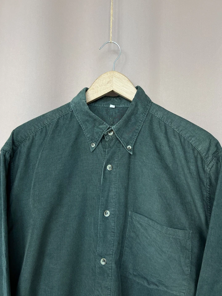 Yves Saint Laurent Vintage Velvet Button Up Shirt Mens Size 16/41 or L YSL Green - Image 2 of 4