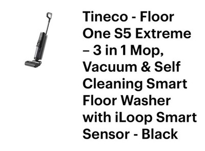 Tineco Floor One S5 Extreme 3 in 1 Mop, Vacuum Self Cleaning Smart Floor Washer