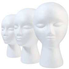 Foam Wig Head, Styrofoam Mannequin Heads with Female Face Multipurpose Display