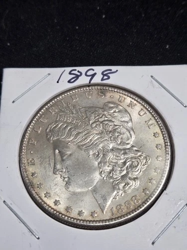 BU-1898 $1 Morgan Silver Dollar UNC END OF ROLL TONER FRESH.