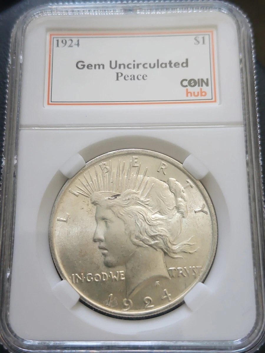 Uncirculated Silver 1924 Year Peace Dollars (1921-1935) for sale
