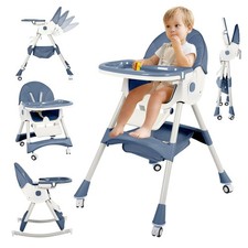 6 in 1 High Chairs for Babies and Toddlers  Portable Foldable High Chair with ...