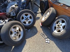 Jaguar XJS 4 RIMS and TIRES 16/60/225 4 Center Cups 20 Lug nuts OEM