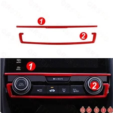 For Honda Civic 10th 2016-2021 Bright Red Central Console AC Switch Panel Strip