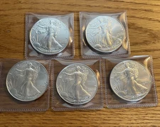 Lot of 5 - 2024 $1 American Silver Eagle 1 oz BU