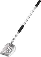 Metal Cat Litter Scoop with Deep Shovel, Long Handle, Stainless Steel Sifter