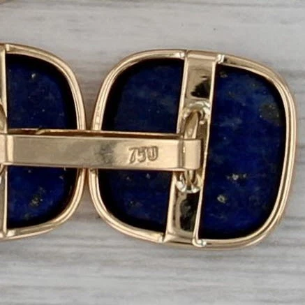 Gemelos vintage de lapislázuli oro amarillo de 18 k piedra azul Foto 4 de 4