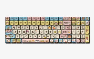 Lofree Maker NEW Rabbit Chef's Feast 100 Keycaps Set for Keyboard Cute FREE SHIP