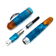 Conklin 1898 Limited Edition Spectra Fusion Fountain Pen in Blue Chrome- Medium