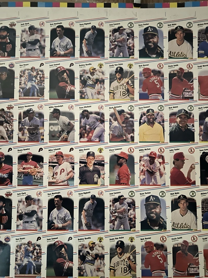 1988 Fleer Glossy/Mini Full Uncut Sheet - Mark McGwire/Nolan Ryan - Image 4 of 4