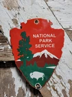 VINTAGE NATIONAL PARK SERVICE PORCELAIN SIGN OLD FOREST RANGER STATION ARROWHEAD