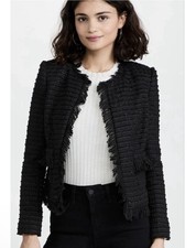 L'Agence Angelina Black Tweed Jacket 10 NWT