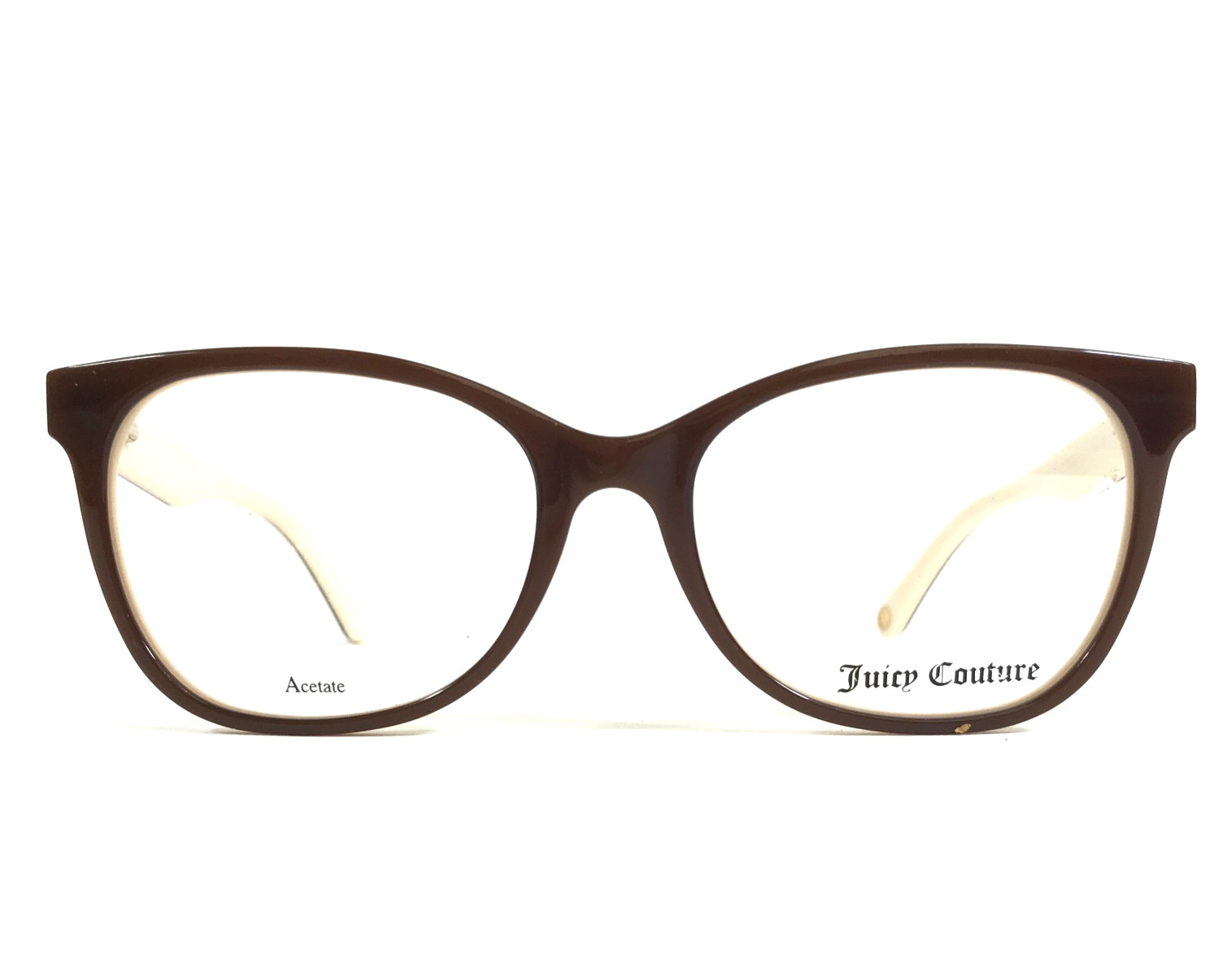 Juicy Couture Eyeglasses Frames JU170 PC2 Brown Ivory Cat Eye Full Rim 52-17-135