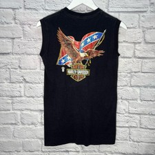Vintage 80s Sleeveless Harley Davidson Shirt Black Size M DC Ched by Anvil