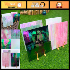 Iridescent Stained Glass Sheets Variety Pack 12"x12" - Perfect for Crafts  Mosa