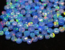 2-3mm Natural Welo Ethiopian Fire Opal Faceted Roundell Loose Beads Gemstone