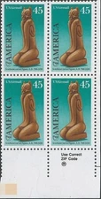 Zip Block of 4 - Scott C121 - 45 cent - Pre-Columbian - 1989 - Air Mail - MNH