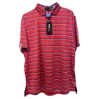 RLX Polo Ralph Lauren Red Blue White Striped Short Sleeve Wicking Shirt $98