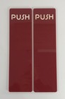 Red Plastic Retro/Vintage Style, Self Adhesive Push Door Finger Plates - 1 Pair