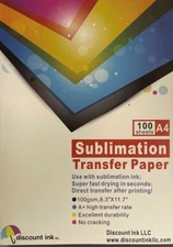 100 Sheets A4 Sublimation Heat Transfer Paper for Polyester Cotton T- Shirt