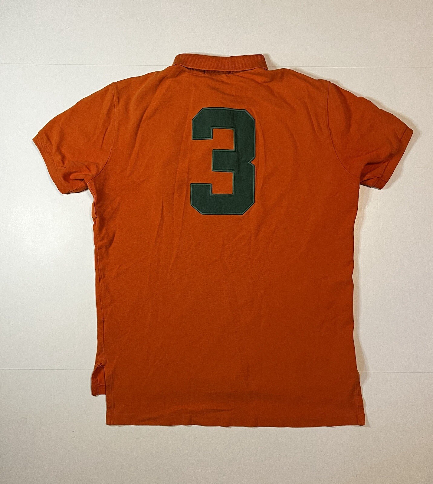 Polo Vintage Ralph Lauren Big Pony #3 Camicia Arancione Taglia Large Vestibilità Personalizzata