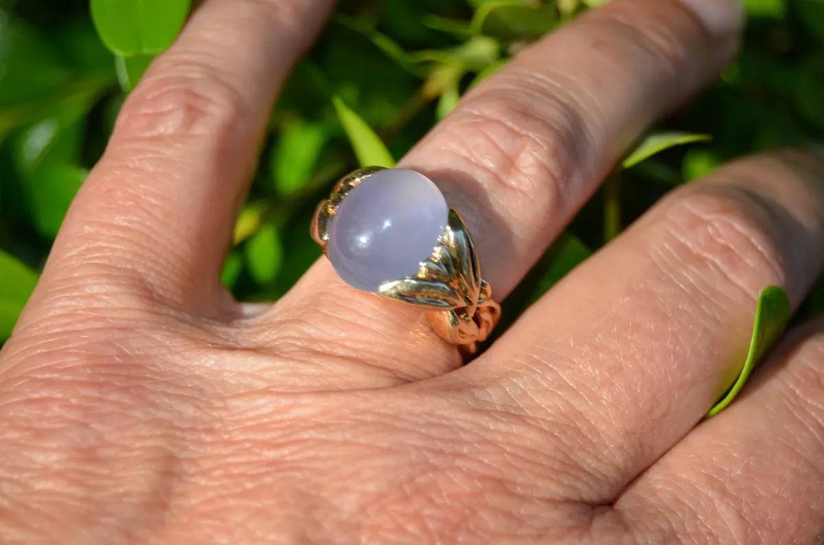 Vintage 14K Lavender Jade Ring eBay