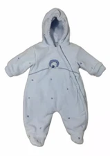 Bebe d'Amour Blue Bunting fleece Hooded Lion applique Baby Boy Size 3-6 M