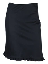 MIU MIU Midnight Blue Wool Brushed Woven Ruffle Hem Pencil Skirt 38