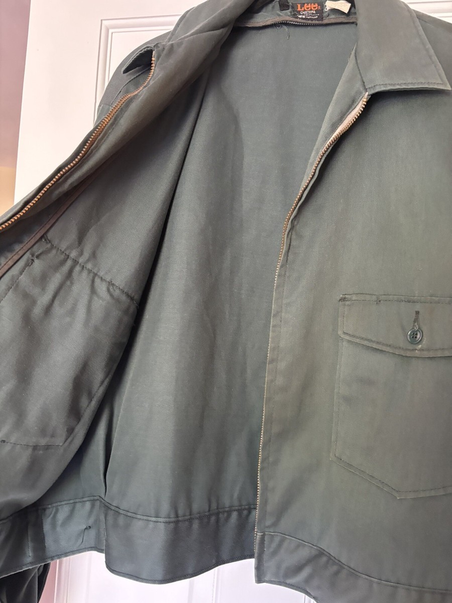 60s Vintage Lee Chetopa Twill Work Jacket Dark Green Mens 46 60s Vintage Lee Chetopa Twill Work Jacket Dark Green Mens 46