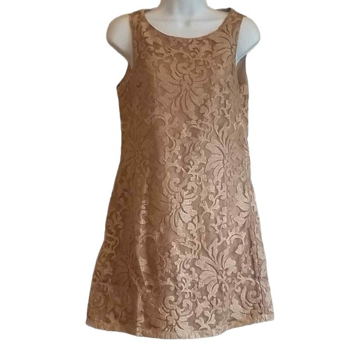 Tahari Woman's Black/Gold Metallic Stretch Glitter Lace Sheath Dress | eBay
