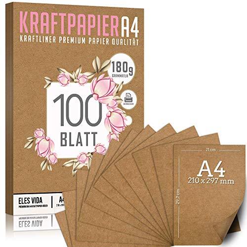 ELES VIDA Premium Carta Kraft A4 180 g - 21 x 29,7 cm - Formato DIN - (k2W)