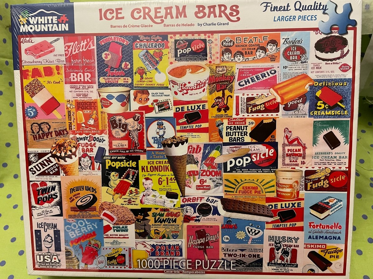 White Mountain Puzzle ICE CREAM BARS BY CHARLIE GIRARD 24X30 1000