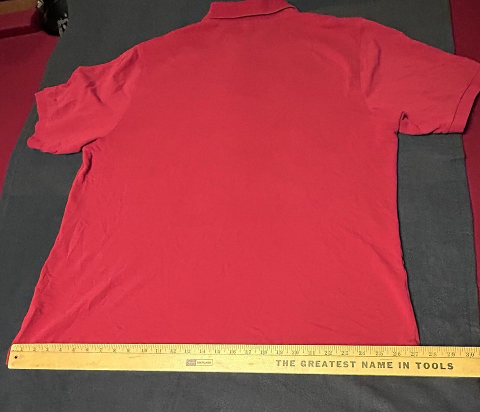 Burberry London Polo Shirt Mens XXL Red Nova Check Lined Collar Logo