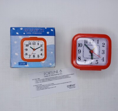 Vintage Quartz New Fashion Mini Travel Alarm Clock Red Plastic | eBay