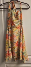 Floral backless tie dress, Sz Junior M