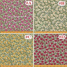 MAKOWER "SUMMER GARDEN" ROSES FLORAL FABRICS 1/2 YD 18"X44" MAKE A SELECTION