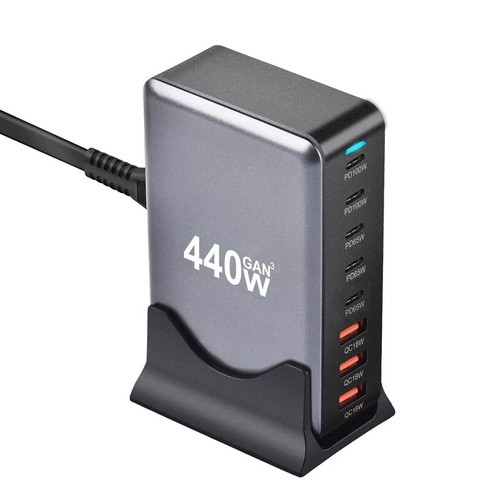 440W GaN III Fast Charging Station USB-C PD Desktop Charger Hub Block For Mac - Picture 20 of 35