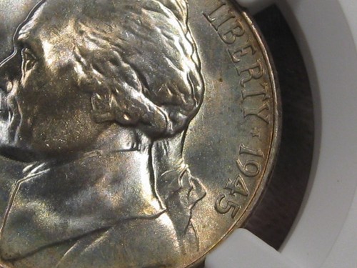 GEM BU Silver WW2 1945-S Jefferson Nickel NGC MS67. #6 - Picture 3 of 8