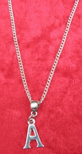 Alphabet Letter Pendant & Necklace Charm Name Initial 18 or 24 Inch Chain - Picture 4 of 103