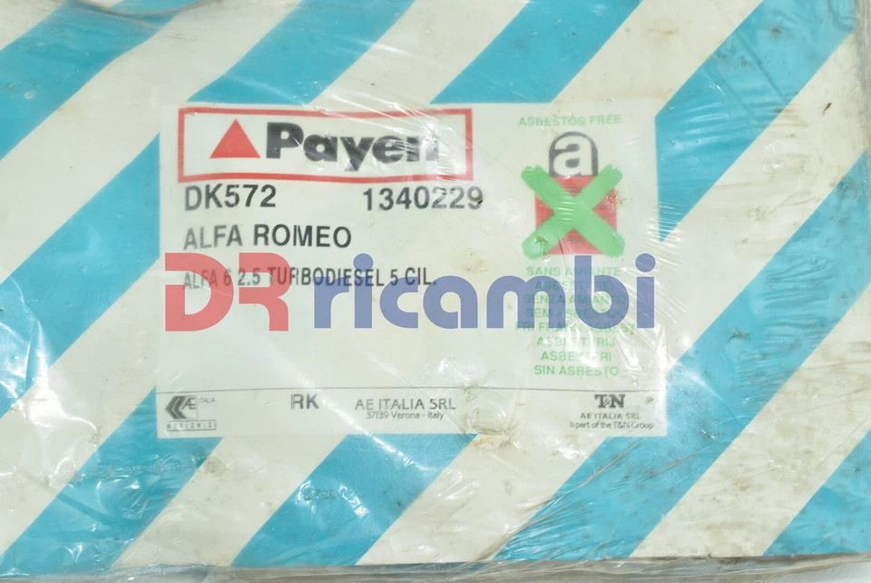 SERIE GUARNIZIONI TESTATA ALFA ROMEO ALFA 6 TURBO DIESEL 5 CIL PAYEN DK572 - Imagen 2 de 2