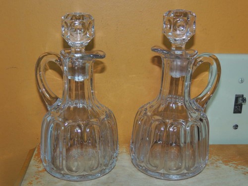 EAPG Model Flint Glass Cruets 6.5" R.N pattern antique panel bullseye hand blown - Picture 4 of 12