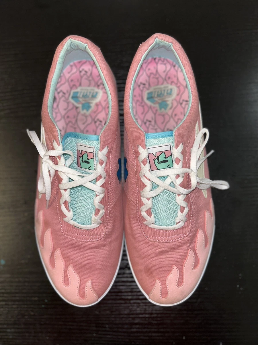 Lakai x leon karssen sheffield pink & white sales skate shoes