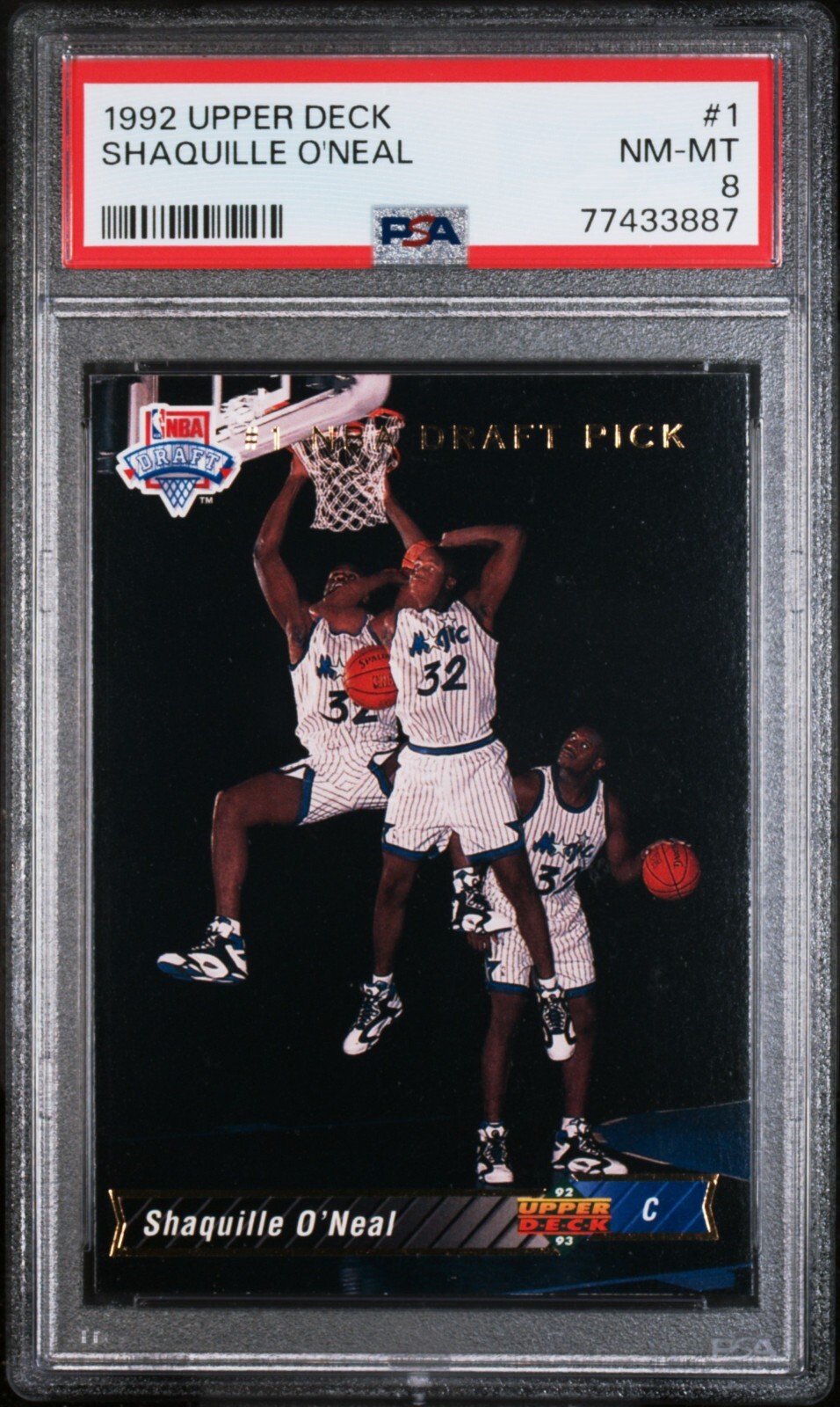 1992 Upper Deck Shaquille O'neal #1  '#1 NBA Draft Pick' PSA 8 Orlando Magic