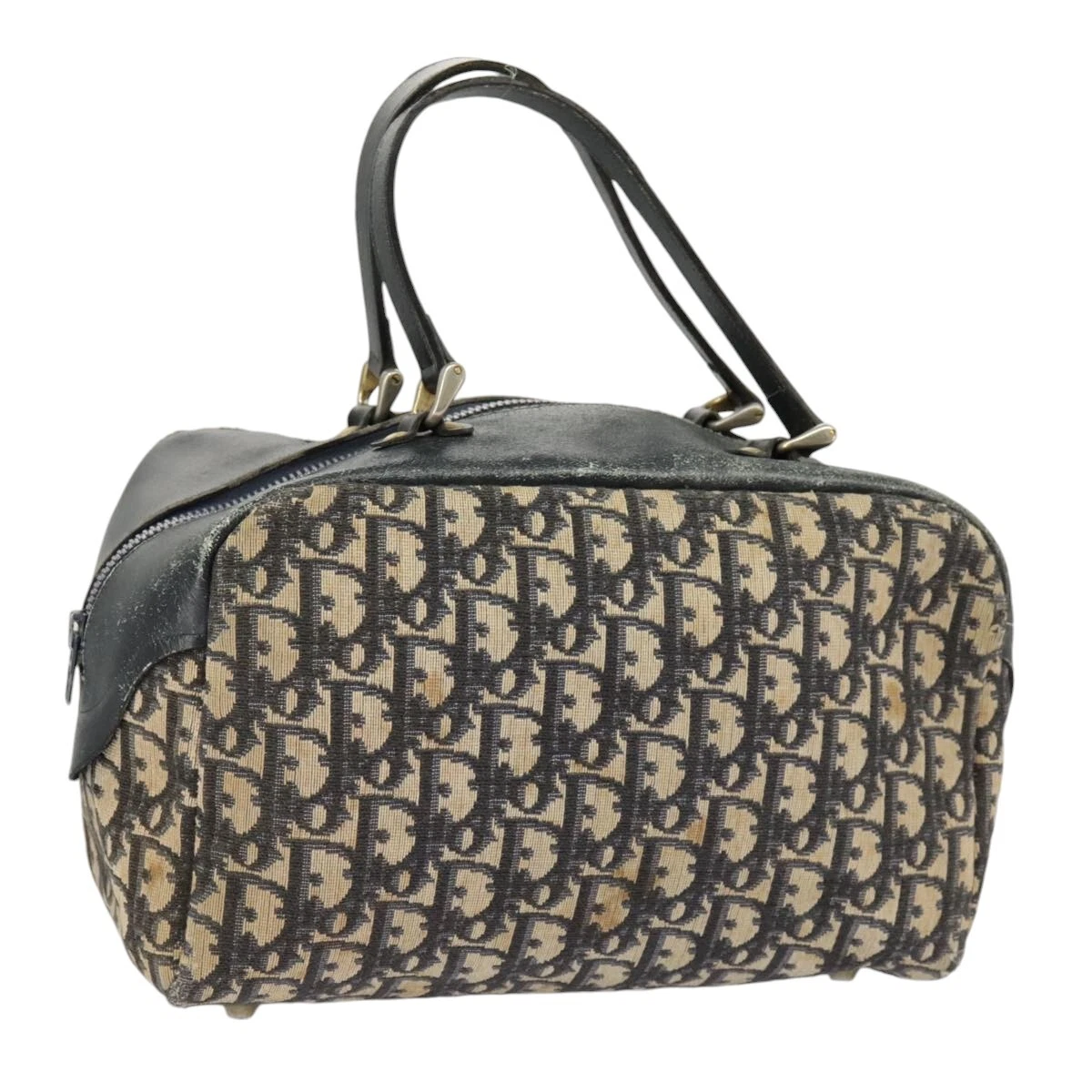 Sac à main Christian Dior trotteur toile bleu marine authentique 99657