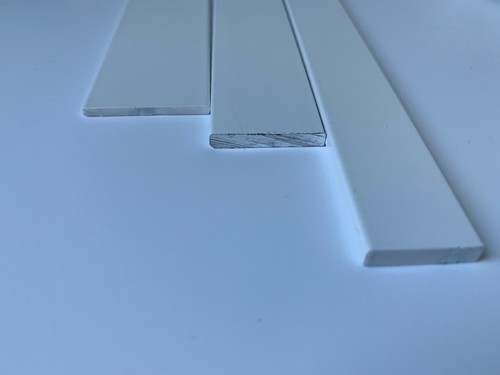 Alu Aluminium Flach Flachstange Weiß Matt RAL 9016 PULVERBESCHICHTET - Bild 2 von 8