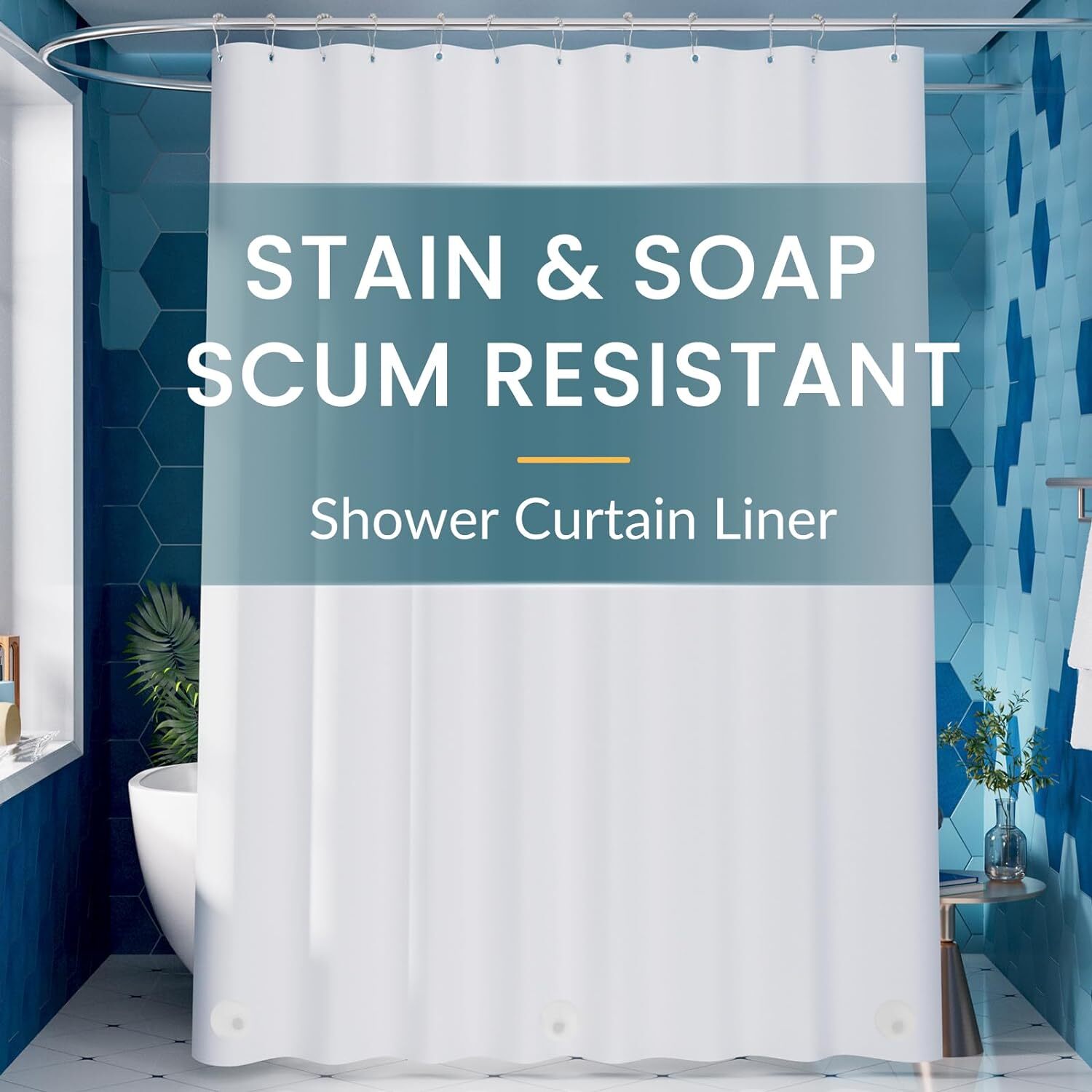 Titanker White Shower Curtain Liner 72 x 84 72