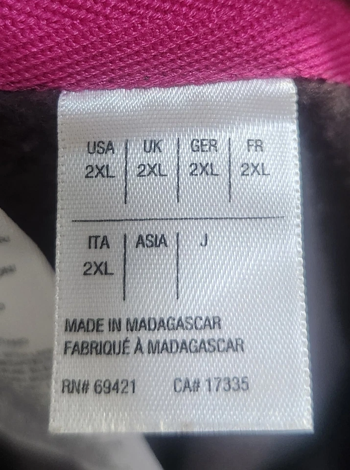 Chaqueta con capucha Reebok 2XL marrón cremallera completa logotipo sudadera con capucha rosa Foto 3 de 4