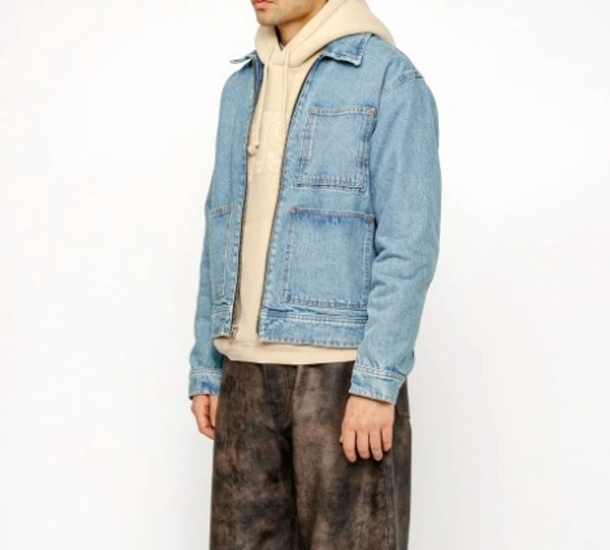 STUSSY ZIP WORK JACKET DENIM M Lk | eBay