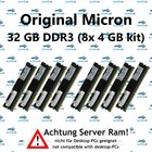 32 GB (8x 4 GB) Rdimm ECC Reg DDR3-1333 Compatible Pn 49Y1445 RAM