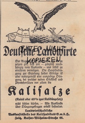 Zeitz, advertising 1915, potash syndicate GmbH potash salts